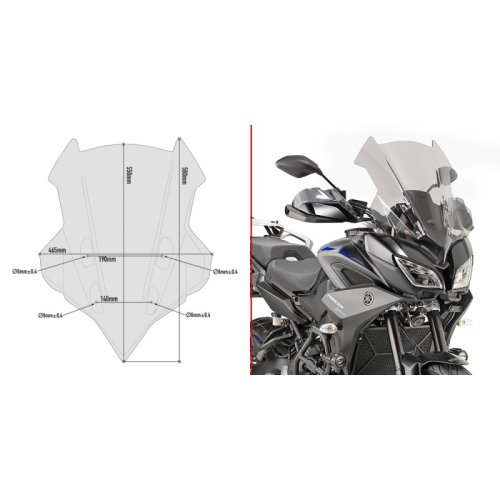 D2139S plexi kouřové Yamaha MT-09 Tracer 900/900 GT (18-20), vxš550x465 mm