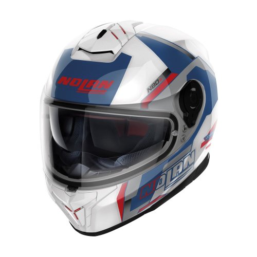 Moto helma Nolan N80-8 Wanted N-com Metal White 75 - Velikost: M