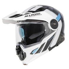 Moto helma Yohe FG102 Enduro Double Visor Černá/Bílá/Modrá