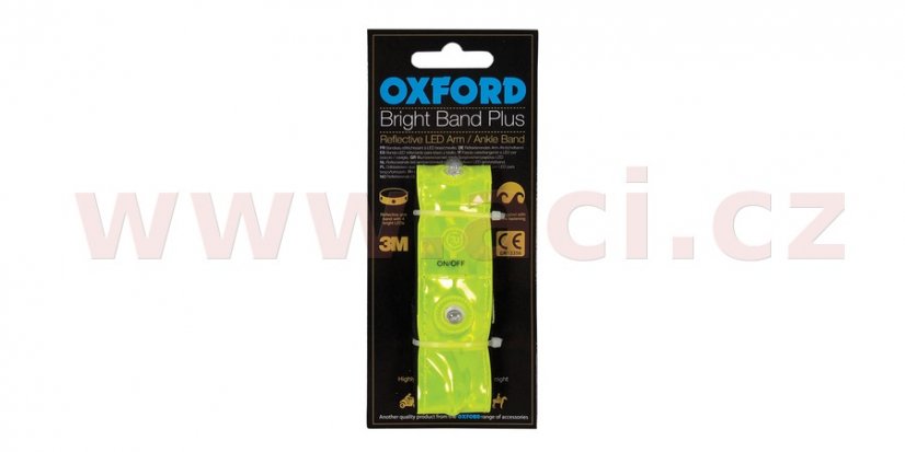 reflexní pásek se 4-mi LED diodami Bright Band Plus, OXFORD - Anglie (žlutá fluo)