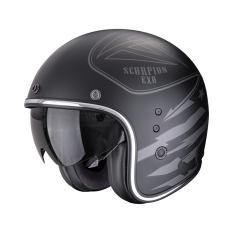 Moto přilba SCORPION BELFAST EVO DAWG matná černo/stříbrná