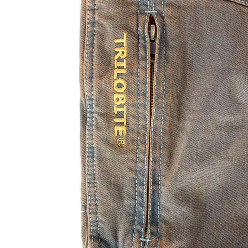 Kevlarové džíny na motorku Trilobite 661 Parado rusty brown Slim Fit (prodloužené)