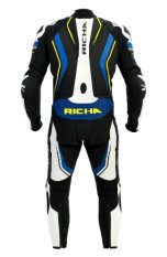 Moto kombinéza RICHA FRANCORCHAMPS jednodílná modrá/fluo žlutá