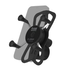 kompletní sestava držáku pro malé telefony X-Grip se "Tough-Strap" stahovacím upínaním na řidítka, RAM Mounts
