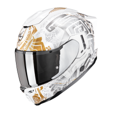Moto přilba SCORPION EXO-1500 AIR APUS perleťově bílo/šedo/zlatá