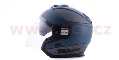 přilba SOLO, BLAUER (modrá matná, carbon, stříbrná)