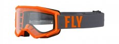 brýle FOCUS, FLY RACING - USA, (šedá/oranžová, plexi čiré)