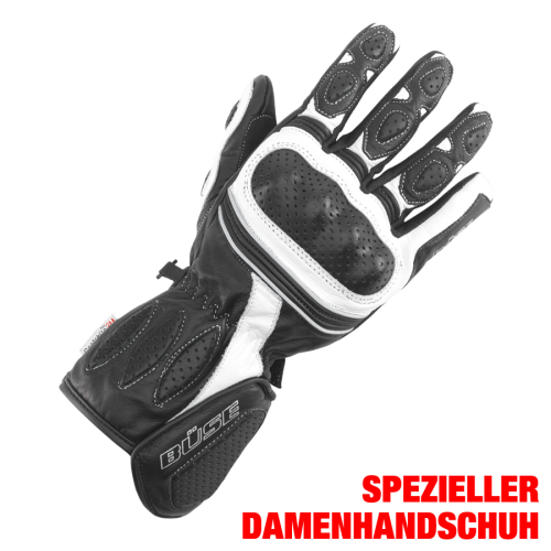 Büse rukavice Pit Lane dámské černá / bílá - Barva: černá / bílá, Velikost: 5