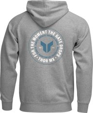 Pánská mikina s kapucí na zip THOR HOODIE ZIP UP BADGE šedá