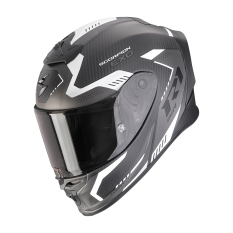 Moto přilba SCORPION EXO-R1 EVO CARBON AIR PROPEL matná černo/stříbrná