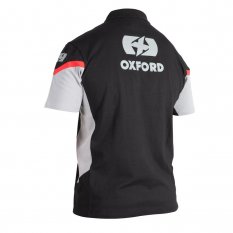 triko s límečkem RACING, OXFORD (černé/šedé/červené)