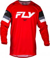 dres KINETIC PRIX, FLY RACING - USA (červená/šedá/bílá)
