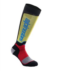 ponožky MX PLUS, ALPINESTARS (černá/červená fluo/žlutá fluo/modrá) 2024