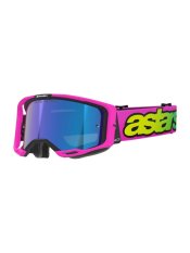 Brýle VISION 8 VISTA, ALPINESTARS (růžová fluo/žlutá fluo/zelená, zrcadlové modré plexi) 2026