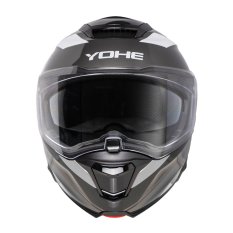 Moto helma Yohe 937 Double Visor Černá/Šedá