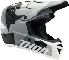Motocyklová přilba Thor Reflex Sport Carbon Brave cross enduro šedá bílá