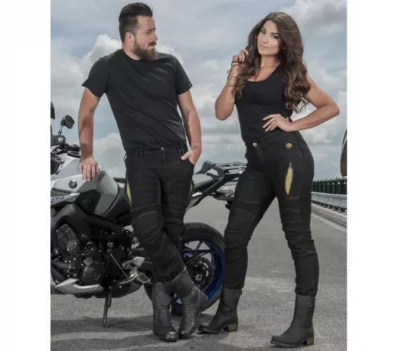 Dámské kevlarové džíny na motorku Trilobite 661 Parado black