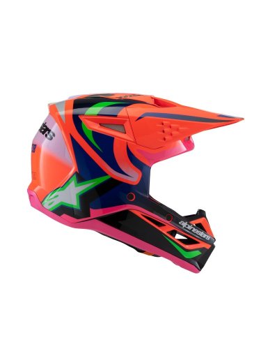 přilba S-M3 edice HAIDEN DEEGAN, ALPINESTARS, dětská (oranžová fluo/fialová/růžová/zelená) 2025