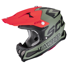 Moto přilba SCORPION VX-22 AIR UPDOWN matná zeleno/černo/červená
