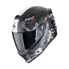 Moto přilba SCORPION COVERT FX SKULLZ matná černo/šedo/zlatá
