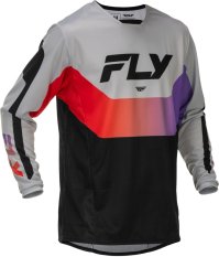 dres KINETIC, FLY RACING - USA 2026 (šedá/červená/fialová/černá)