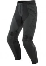 Moto kalhoty DAINESE PONY 3 matné černé kožené - zkrácené