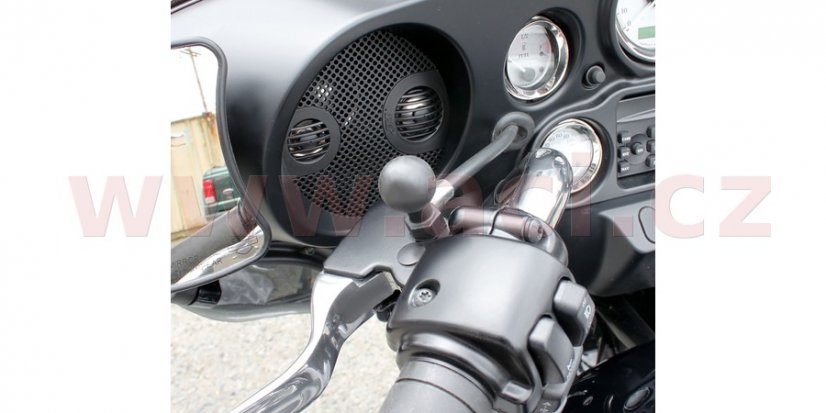 úchyt na řídítka motocyklů H&D do pozice zpětného zrcátka, s 1" čepem, RAM Mounts