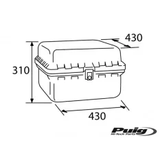 Vrchní kufr PUIG 0390N BIG BOX černý 60l