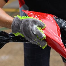 OXFORD mycí rukavice Noodle Wash Glove (mikrovlákno, zelená fluo)
