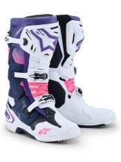 boty TECH 10, ALPINESTARS (bílá/fialová/modrá/růžová fluo) 2026