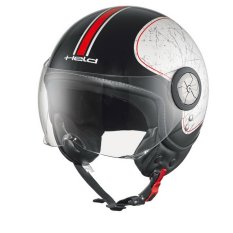 Held McCORRY skútr Jet helma matná bílá/černá/červená