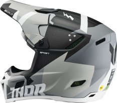 Motocyklová přilba Thor Reflex Sport Carbon Brave cross enduro šedá bílá