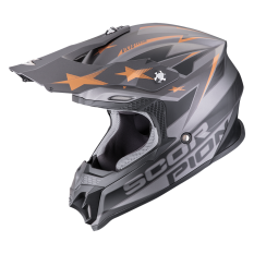 Moto přilba SCORPION VX-16 EVO AIR PATRIOT stříbrno/černo/měděná
