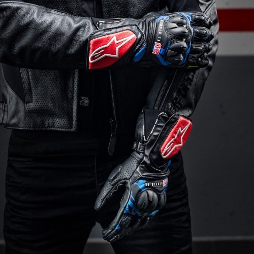 rukavice SP-8 3 MONSTER FQ20 kolekce, ALPINESTARS (černá/červená/modrá/bílá) 2024