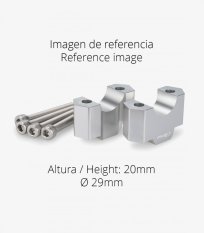 Zvýšení řidítek PUIG 3740P stříbrná height 20mm, d 29mm