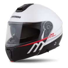 přilba Modulo 2.1 Compass, CASSIDA (bílá perleť/černá/červená/stříbrná, plexi s přípravou pro Pinlock) 2023