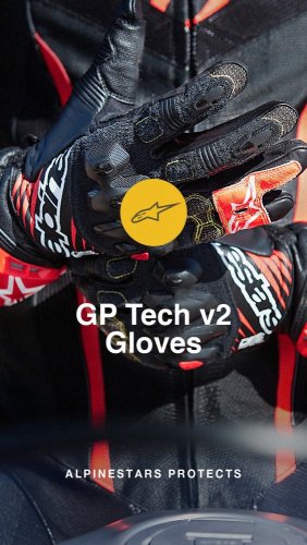 rukavice GP TECH V2 2022, ALPINESTARS (černá/bílá/červená fluo)