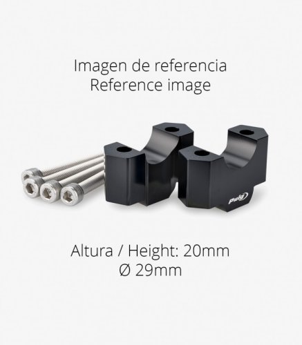 Zvýšení řidítek PUIG 3740N černý height 20mm, d 29mm