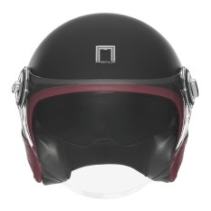 přilba HERITAGE, NOX PREMIUM (černá matná, červená kůže) 2025