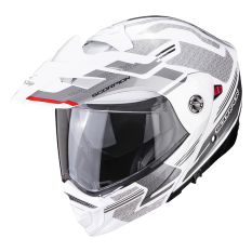 Moto přilba SCORPION ADX-2 CARRERA perleťově bílo/stříbrná
