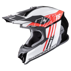 Moto přilba SCORPION VX-16 EVO AIR LIGNES černo/červená