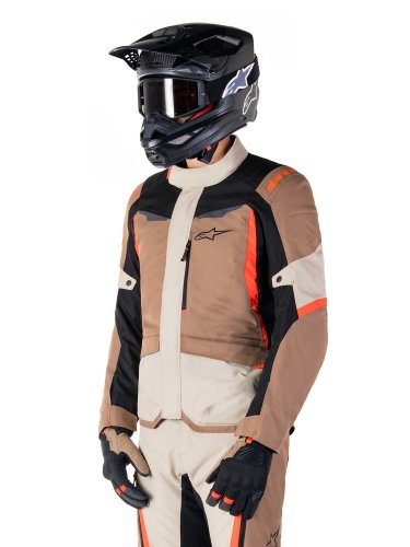 bunda ST-1 WATERPROOF, ALPINESTARS (tmavá khaki/písková/černá/červená fluo) 2025