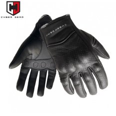 Pánské kožené moto rukavice CYBER GEAR MIDI, černé