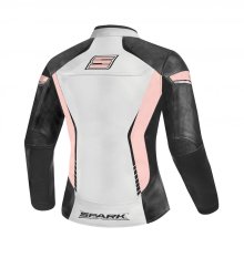 Dámská kožená moto bunda SPARK LINA, růžová