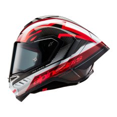 přilba SUPERTECH R-10 TEAM, ALPINESTARS (karbon/červená/bílá) 2024
