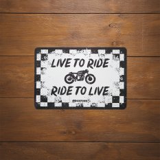 plechová cedule RIDE, OXFORD (bílá/černá, rozměr 90 x 60 cm)