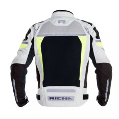 Moto bunda RICHA AIRSTORM WP šedo/fluo žlutá