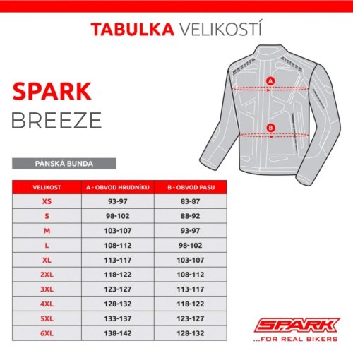 Pánská textilní moto bunda SPARK BREEZE, GREY - Velikost: S