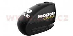 zámek kotoučové brzdy SCREAMER 7, OXFORD (integrovaný alarm, černý/černý, průměr čepu 7 mm)