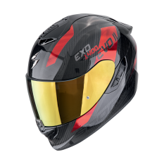 Moto přilba SCORPION EXO-1400 EVO II CARBON AIR PLATTED černo/červená